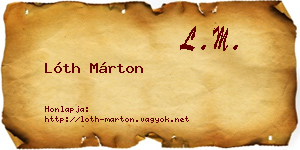 Lóth Márton névjegykártya