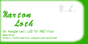 marton loth business card